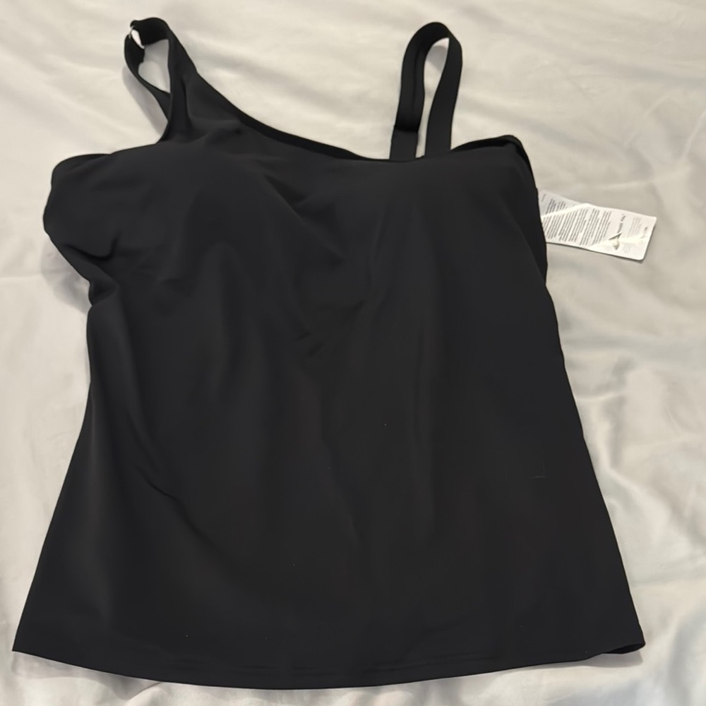 Lands' End Black Asymmetrical Swim Camisole